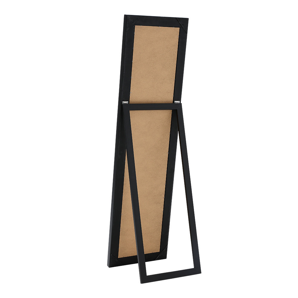 Modern Bedroom Chrome Beveled Full Floor Mirror