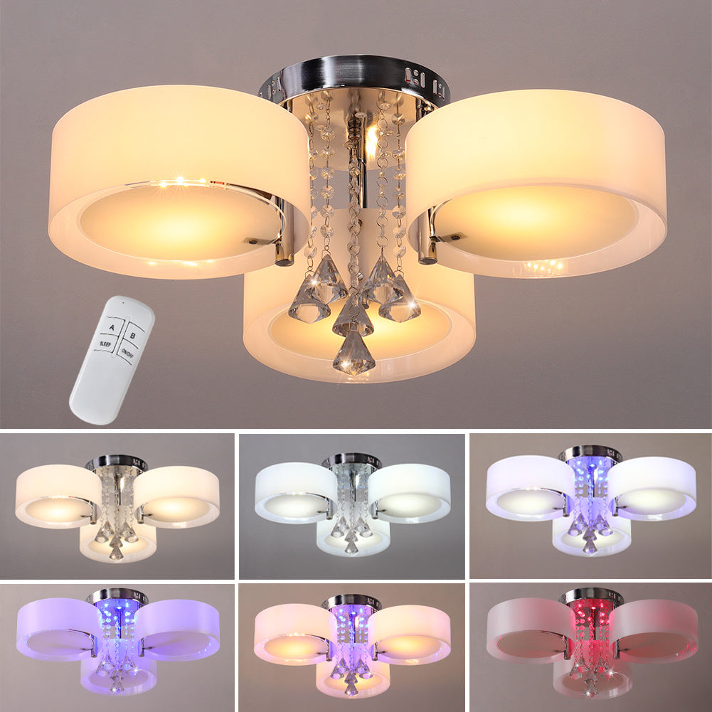 LED Crystal Ceiling Light Lamp 3 Head