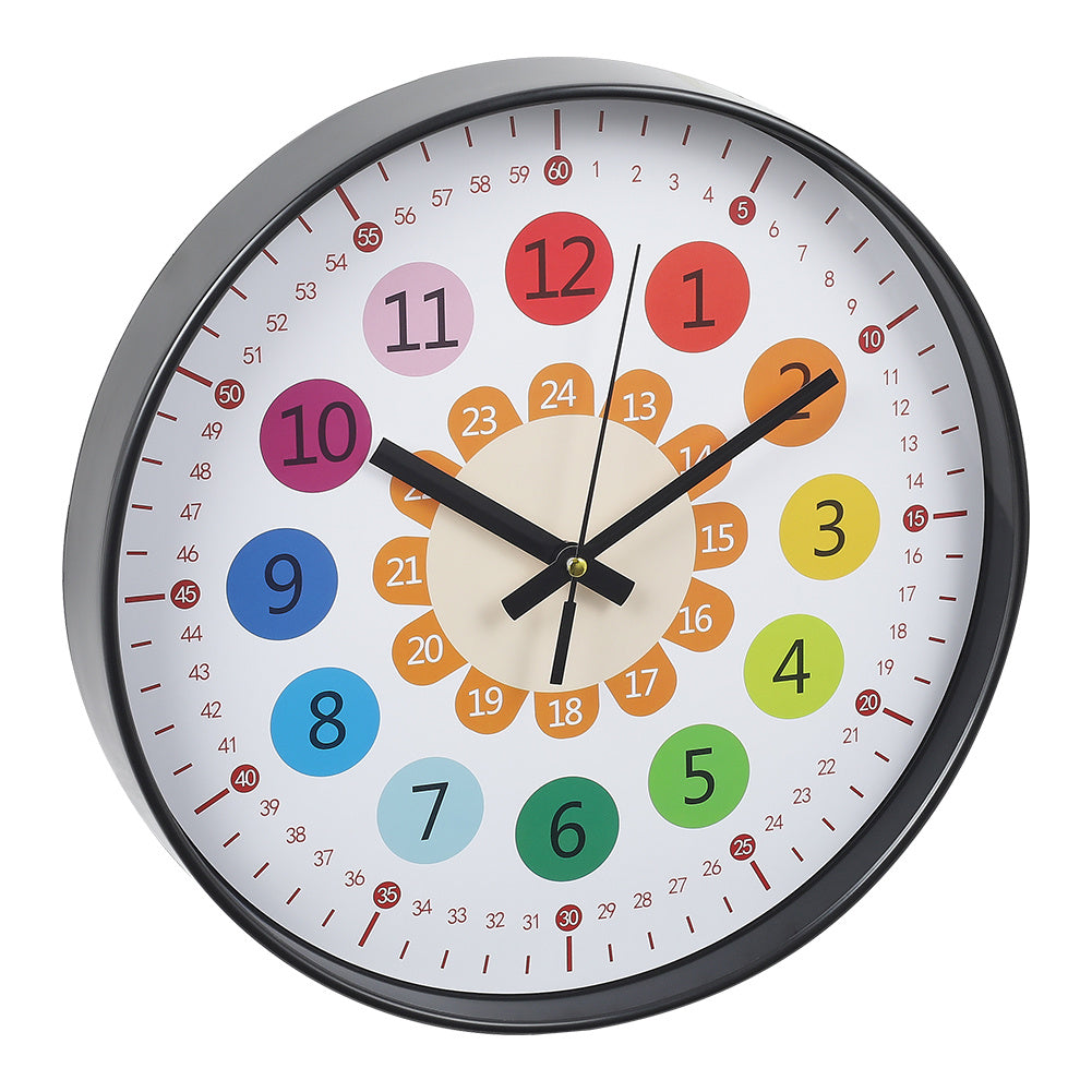 Modern Colourful Teach The Time Round Clock for Kids