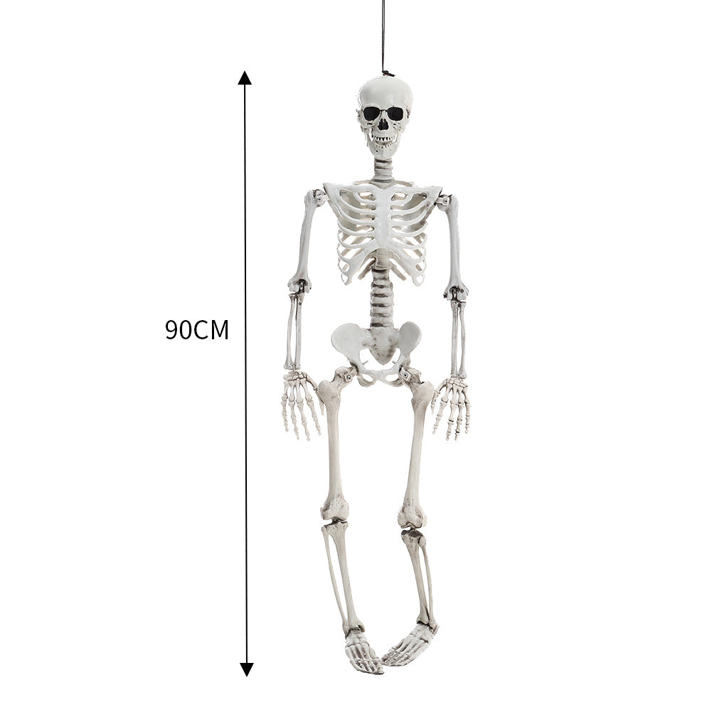 Halloween Realistic Full Body Skeleton Prop Decoration Posable Joints,90CM