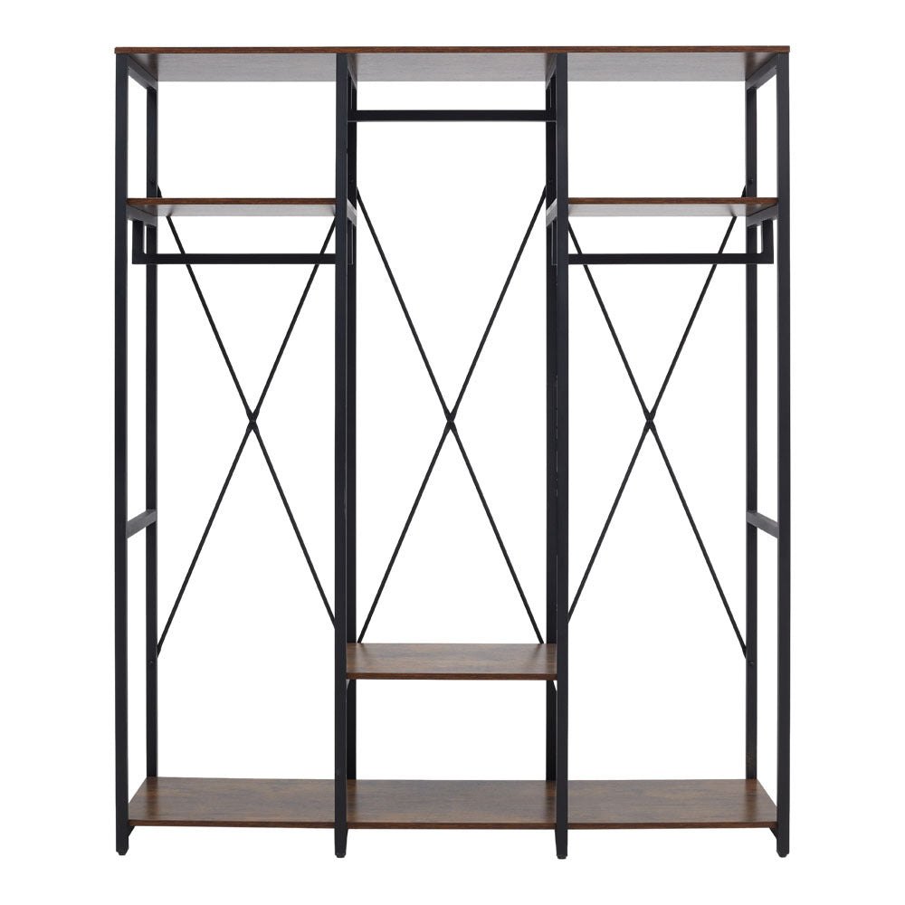 Large Freestanding Clothing Rack with Storage Shelves