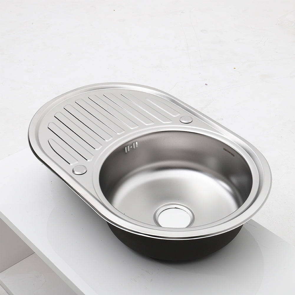 Stainless Steel Single Kitchen Sink Modern Catering Topmount