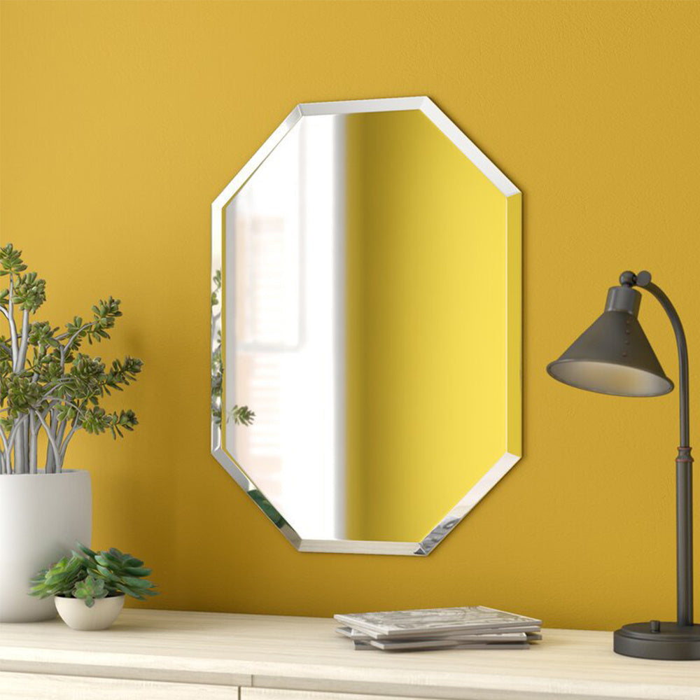 Wall Mounted Mirror with Beveled Edge for Bathroom