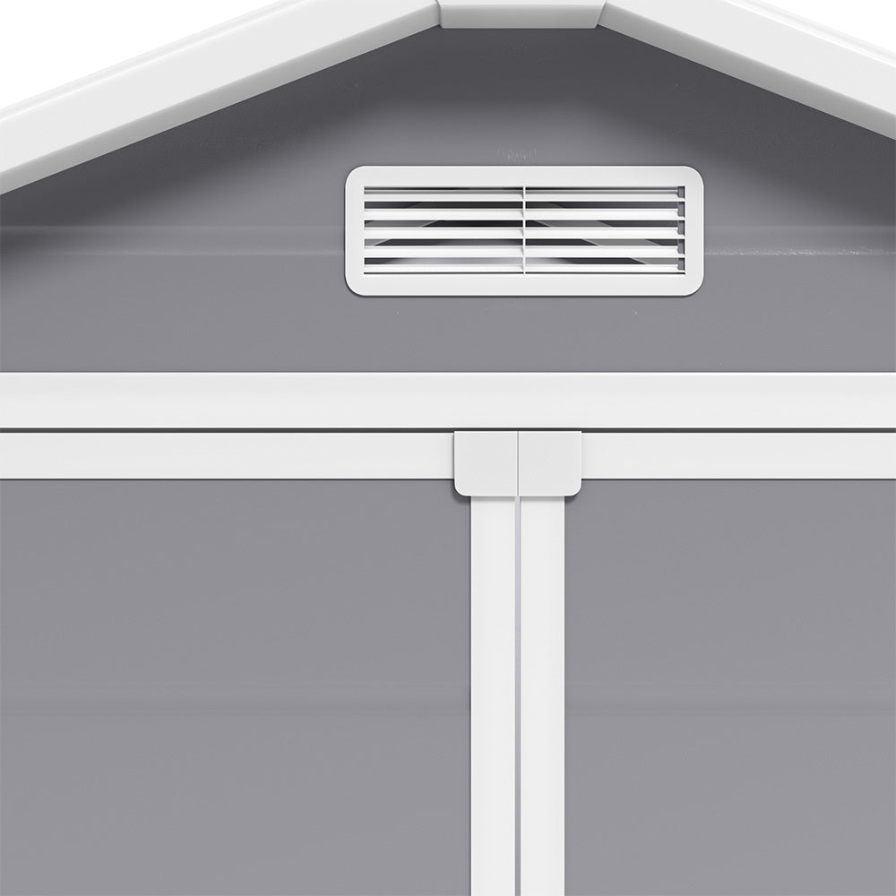 Grey Plastic Outdoor Garden Storage Shed with Deadbolt