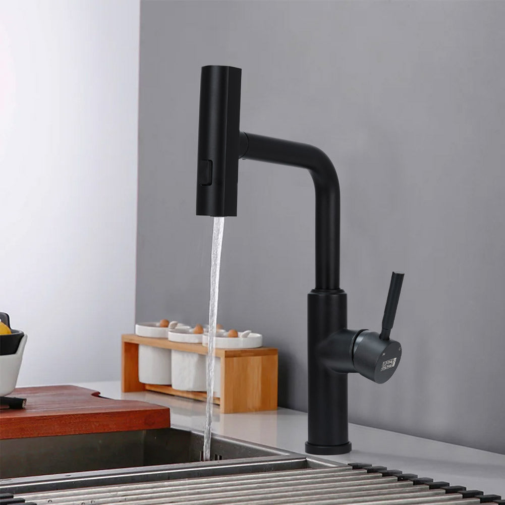 Rotable Pulldown Kitchen Mixer Tap,Black