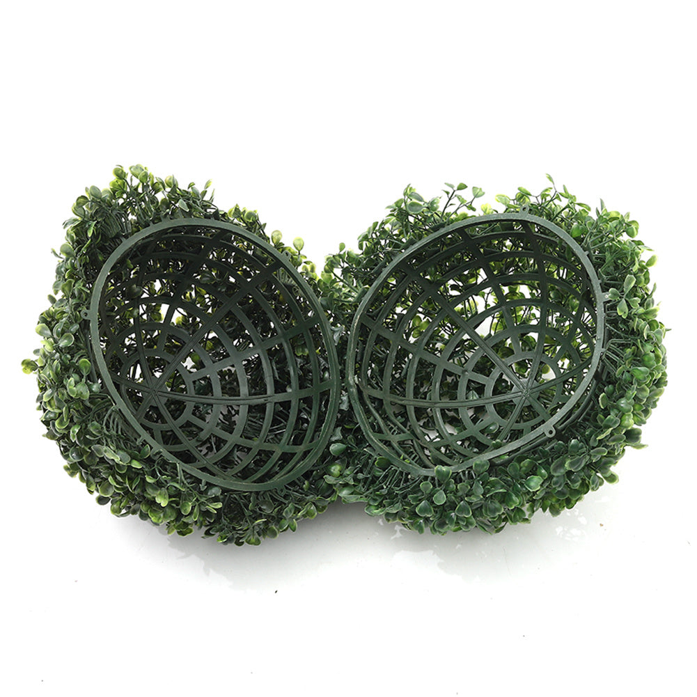 Artificial Green Boxwood Topiary Balls Outdoor Garden Basket Plant, 28CM