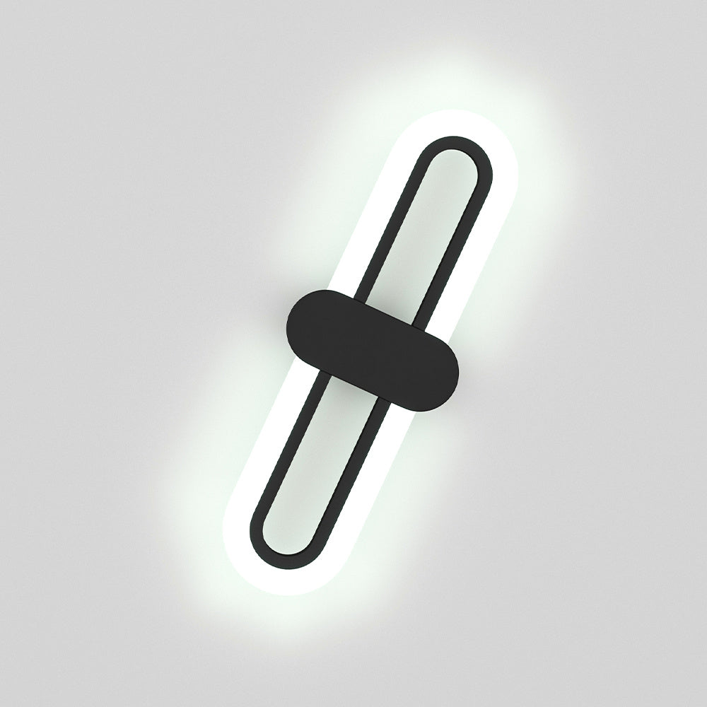 40CM Modern Oval LED Wall Light with Acrylic Shade, White Light