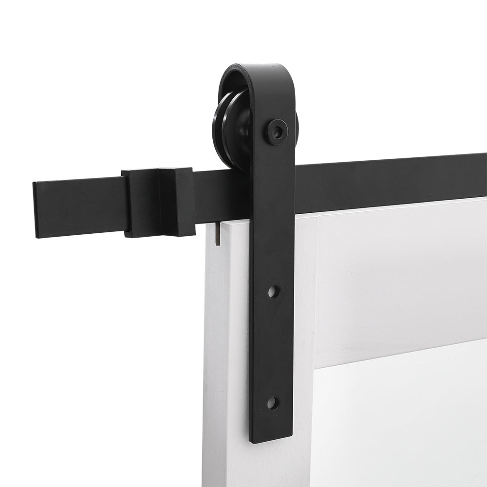 White Farmhouse Style MDF Wooden Barn Door with 200cm Sliding Kit