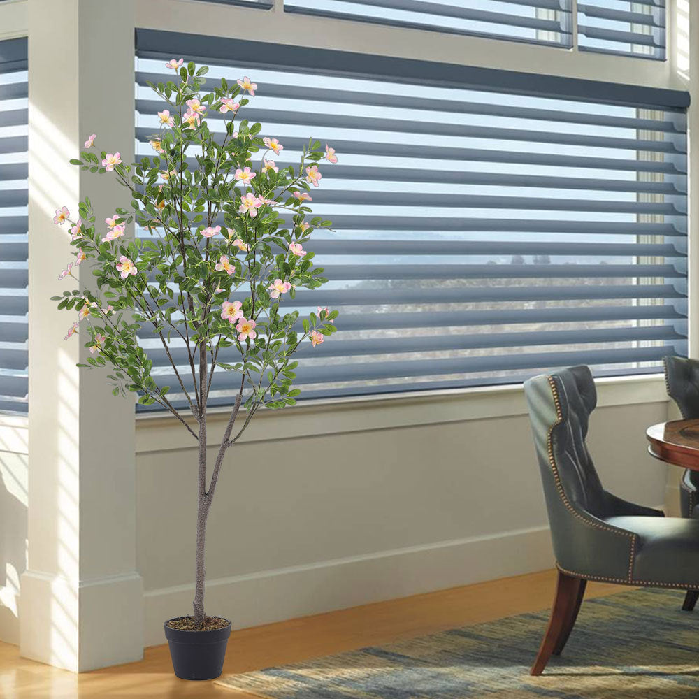 Green 160cm Indoor Outdoor Decor Artificial Frangipani Blossom Tree in Pot