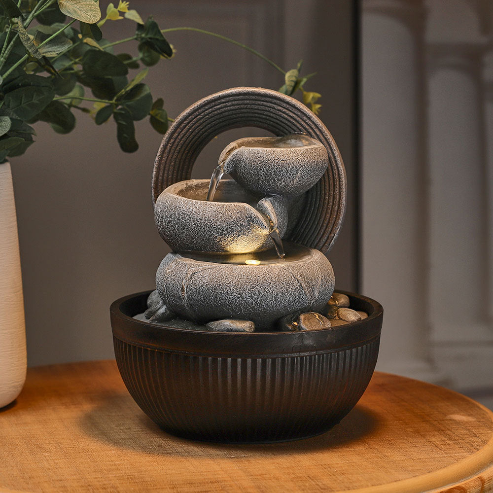 Garden Resin Fountain with LED Light