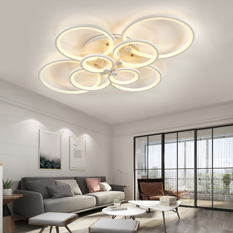 Round LED Dimmable Ceiling Light With Remote 8 Head