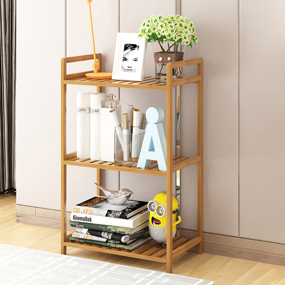 3 Tier Wood Minimalist Tiered Bamboo Bookshelf Storage Plant Stand