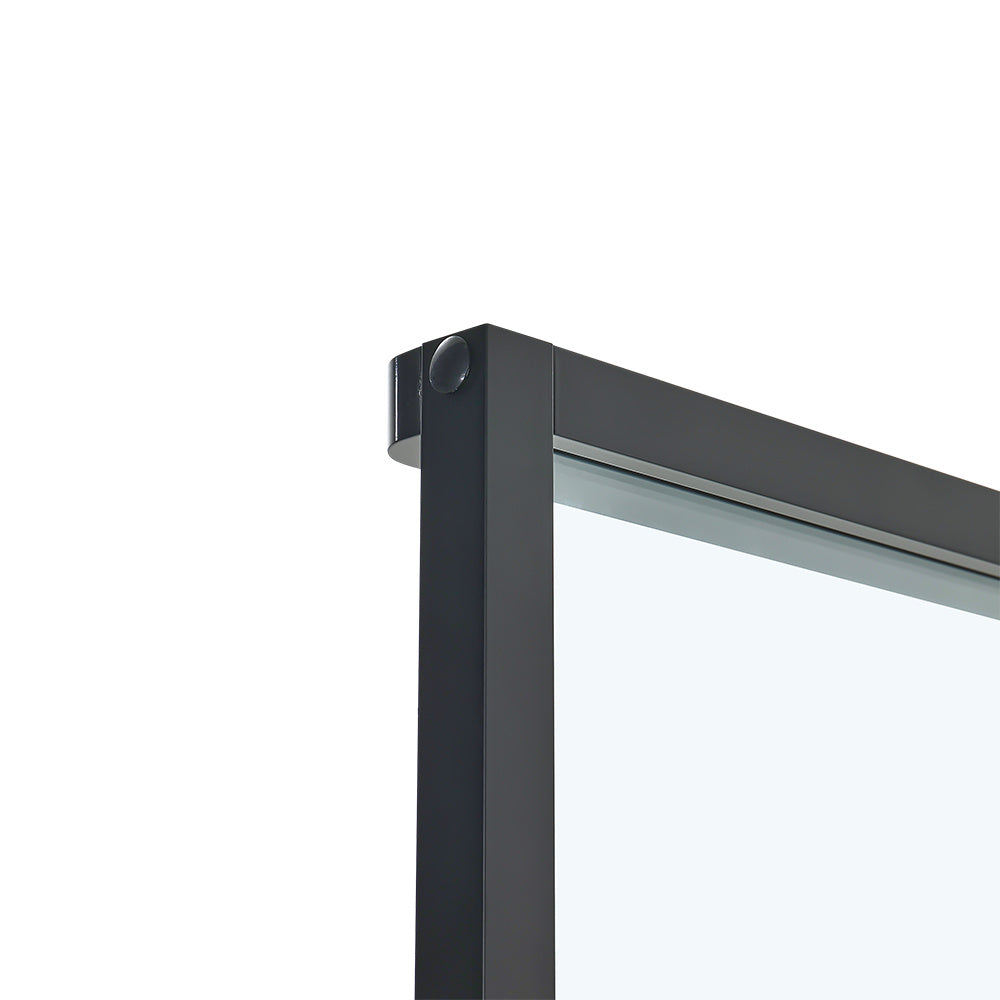 3 Frosted Glass Black Barn Door with Sliding Hardware Kit