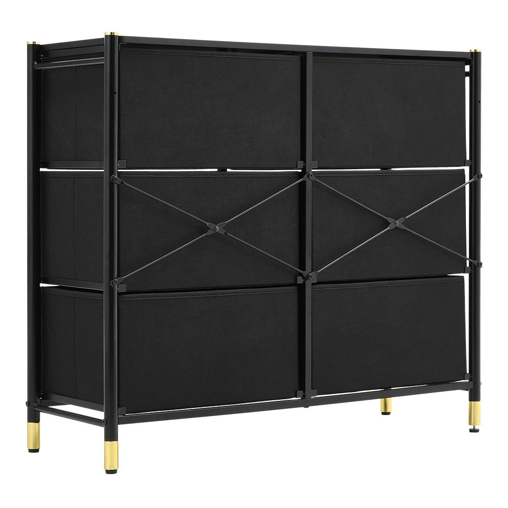 Black 6 Drawer Plastic Storage Cabinet