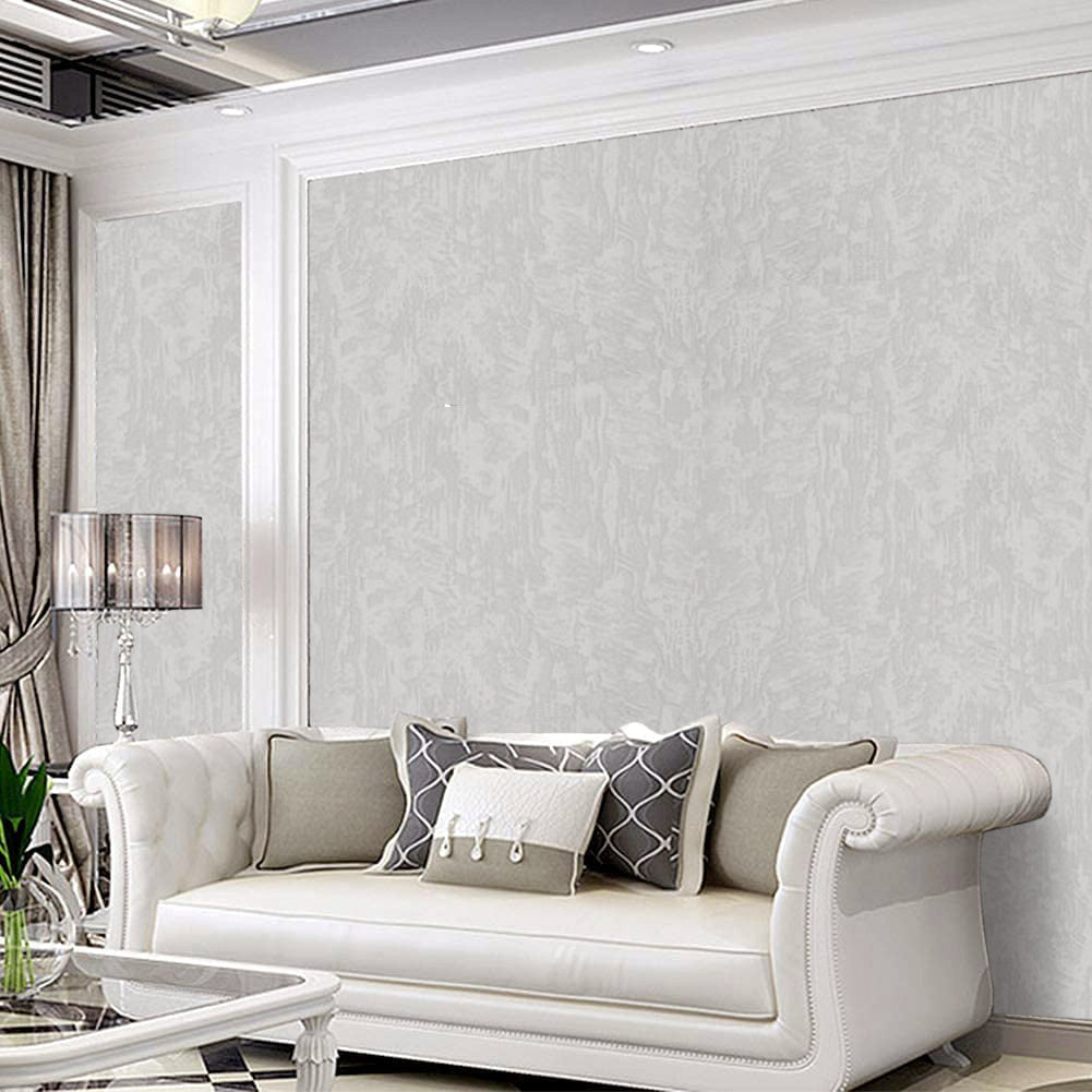 Plain Grey Non-Woven Embossed Wallpaper