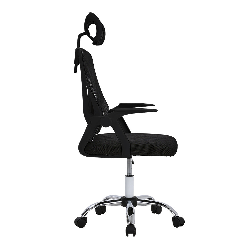 Swivel Office Chair with HeadrestBlack
