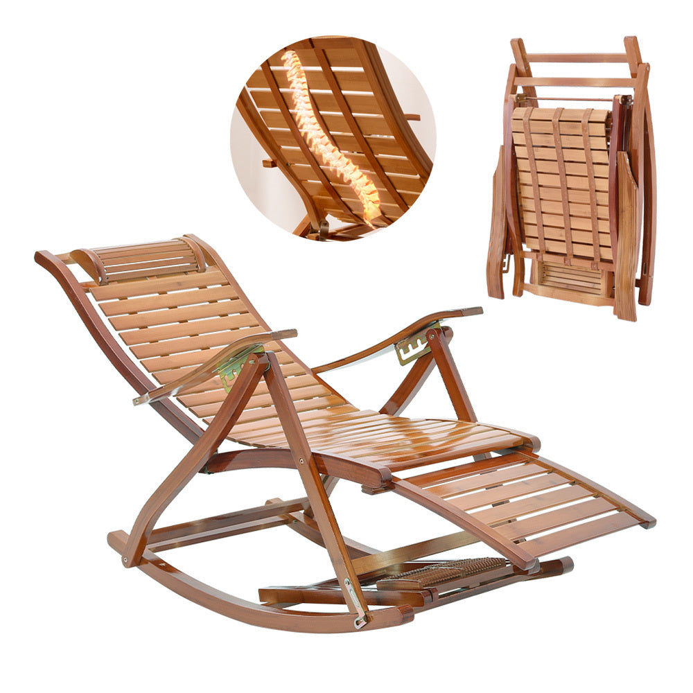 Bamboo Rocking Chair Foldable Recliner