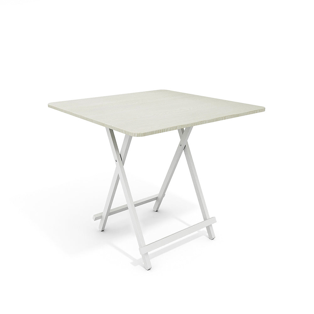 White 80x80cm Folding Wooden Dining Table