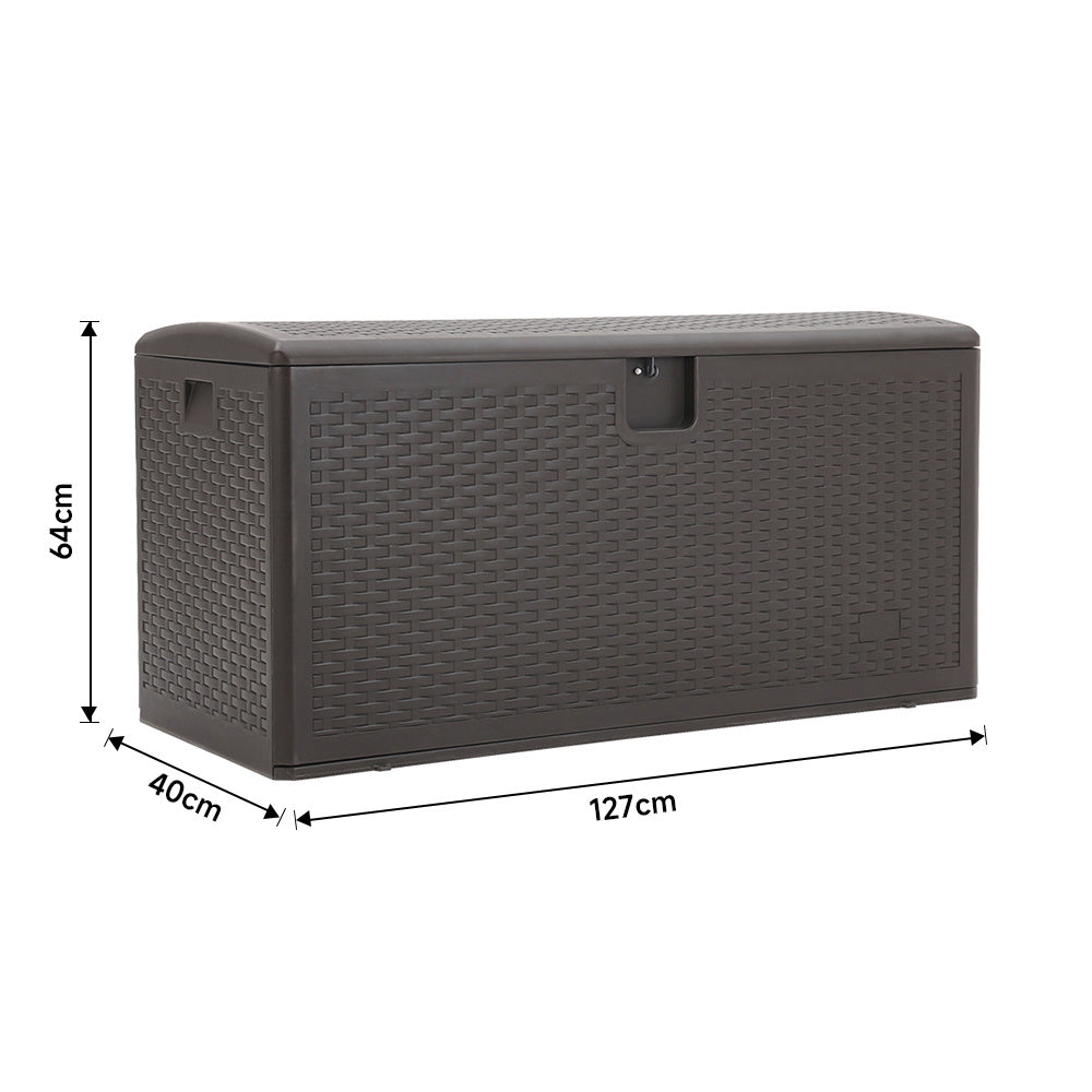 Brown 99 Gallon Rattan Outdoor Deck Box