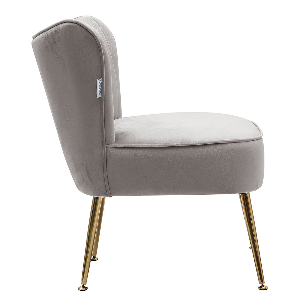 Velvet Cocktail Accent Chair, Grey