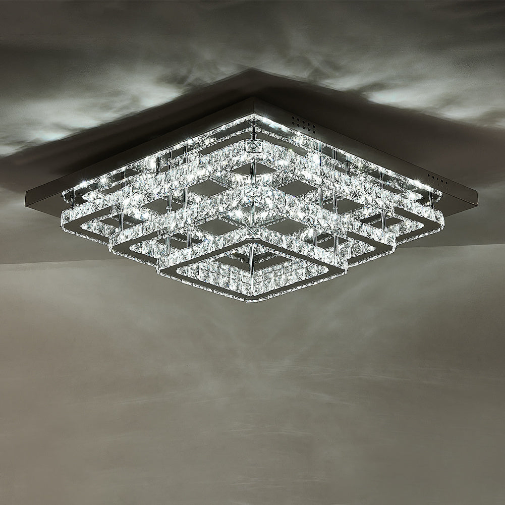 Modern LED Ceiling Light Crystal Lamp 60CM Cool White