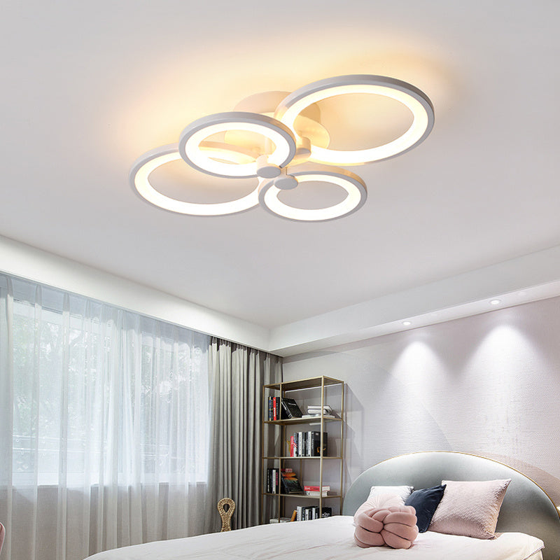 Round LED Dimmable Ceiling Light With Remote, 4 Head