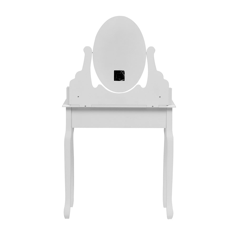 White Makeup Vanity Desk Set with LED Three Color Adjustable Light