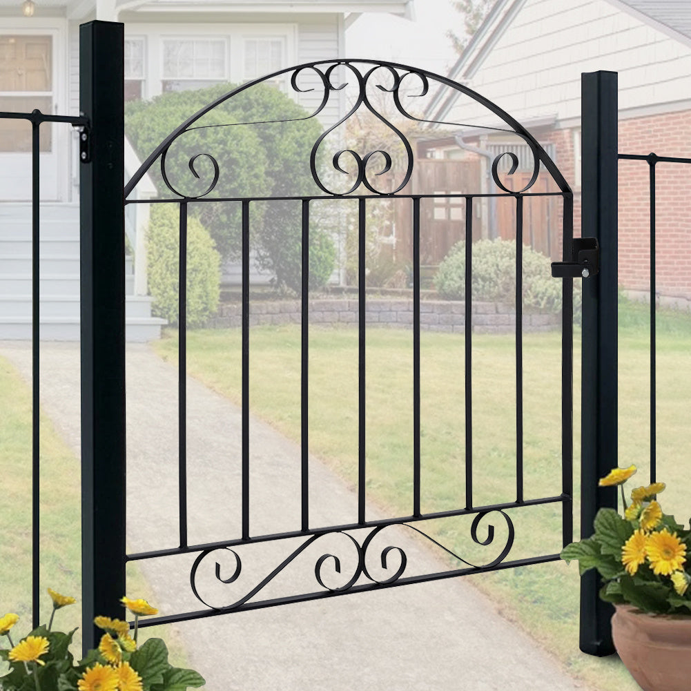 3ft Wrought Iron Pedestrian Gate with Fittings Bolt Heavy Duty