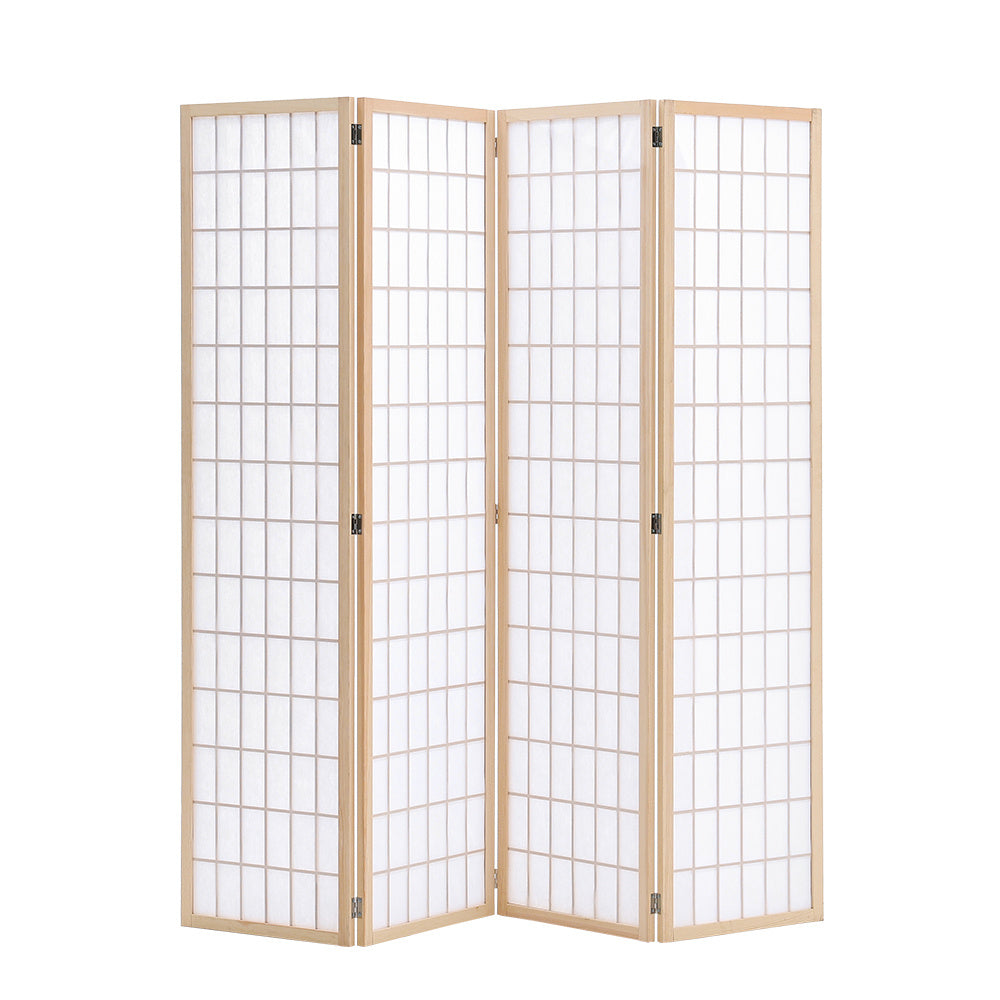 4 Panel Solid Wood Folding Room Divider Privacy Screen