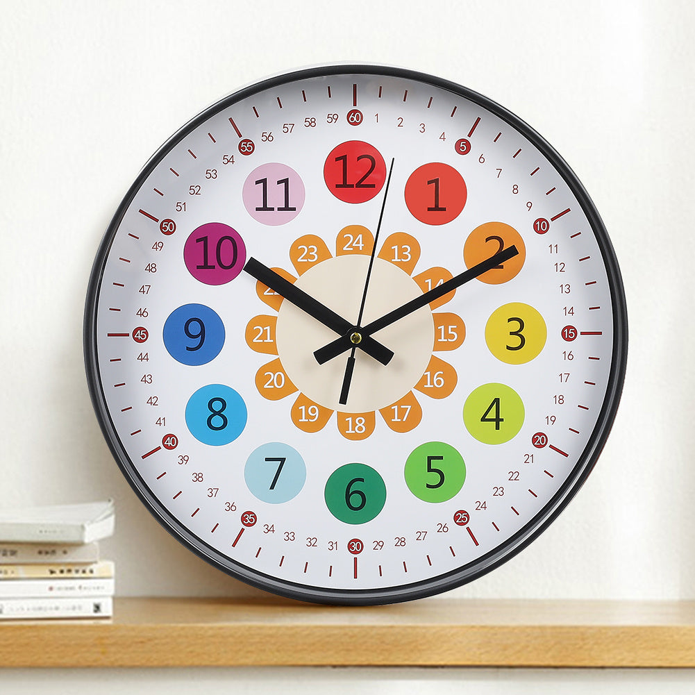Modern Colourful Teach The Time Round Clock for Kids