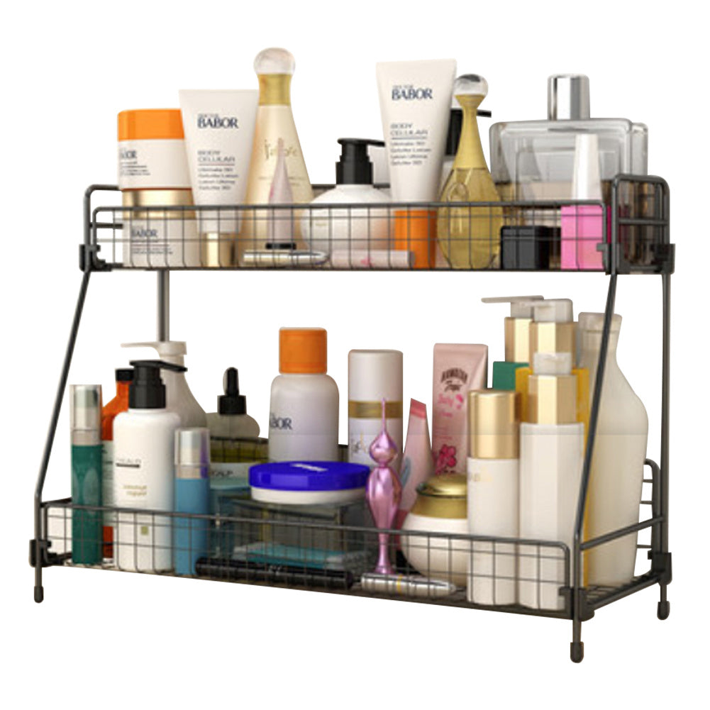2 Tier Large Iron Wire Countertop Storage Shelf for Bathroom