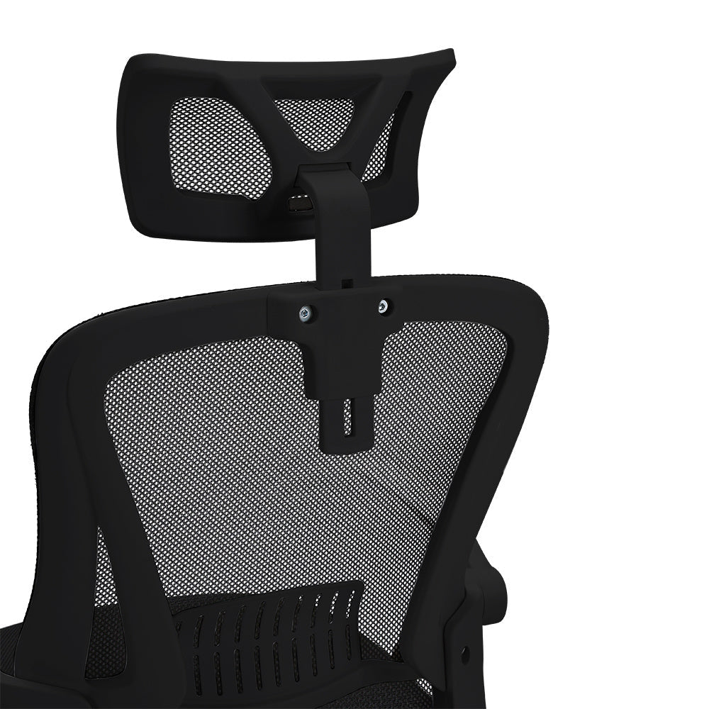 Swivel Office Chair with HeadrestBlack