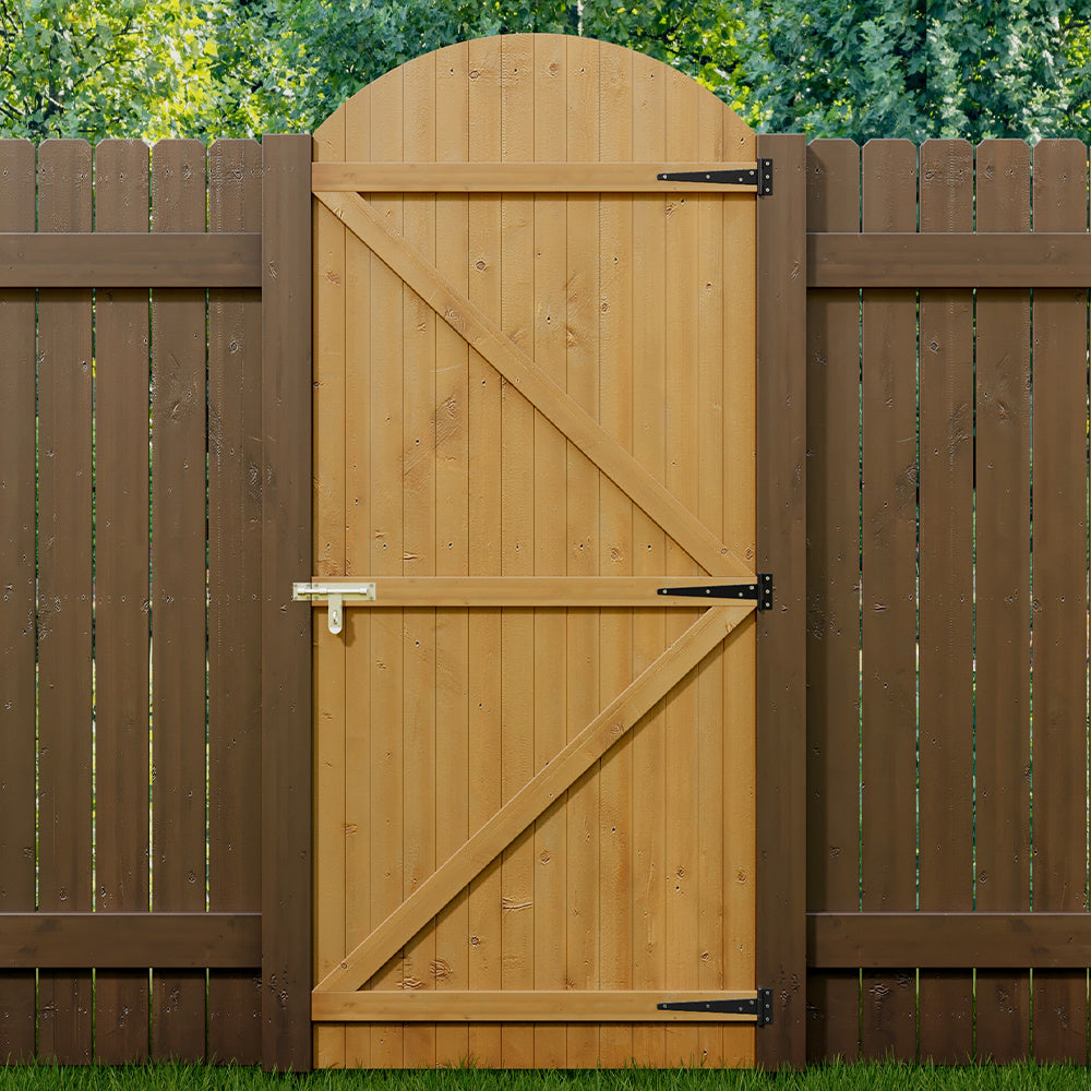 210cm Arch Top Strong Wooden Garden Gate