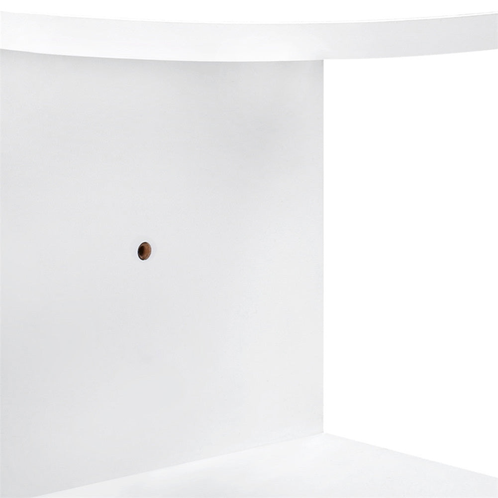 2 Tier Floating Wall Corner Shelves Display Storage Rack, White