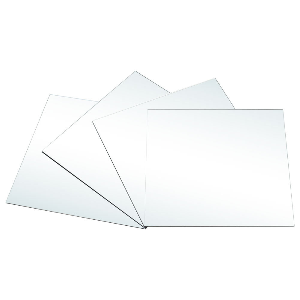 4pcs 40cm Acrylic Adhesive Wall Mirror Tiles