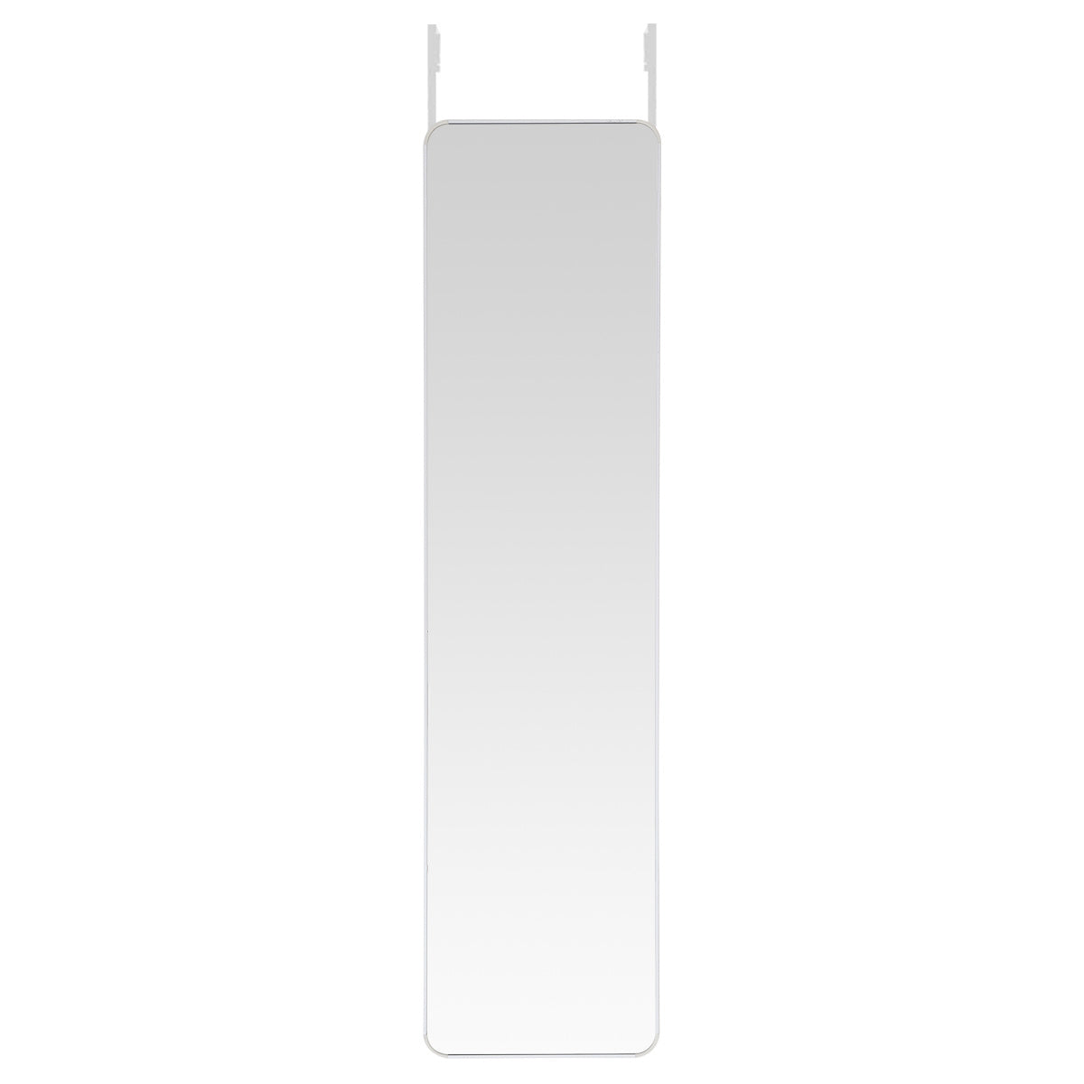 Full Length Mirror with Rounded Corners Door Hanging White