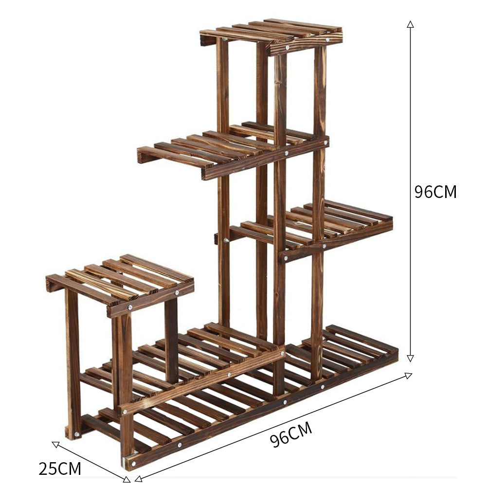 5 Tier Garden Wood Plant Stand Display Shelf