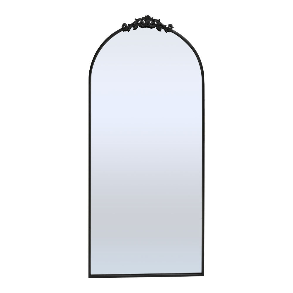 Vintage Inspired Black Metal Framed Accent Mirror