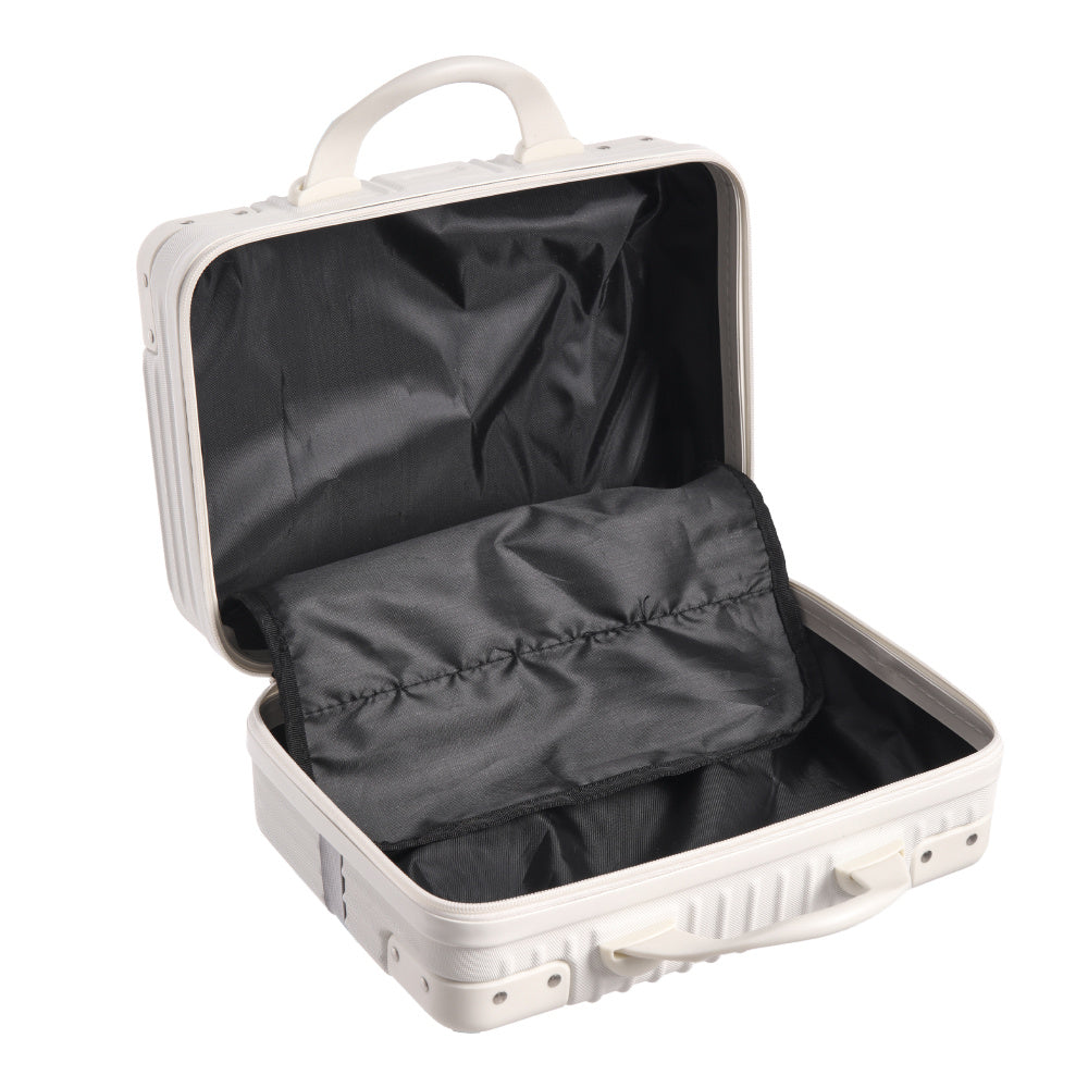 White Portable Plastic Makeup Case for Travel