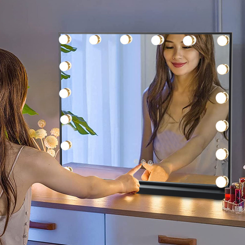 Black 62cm Rectangle LED Makeup Vanity Mirror