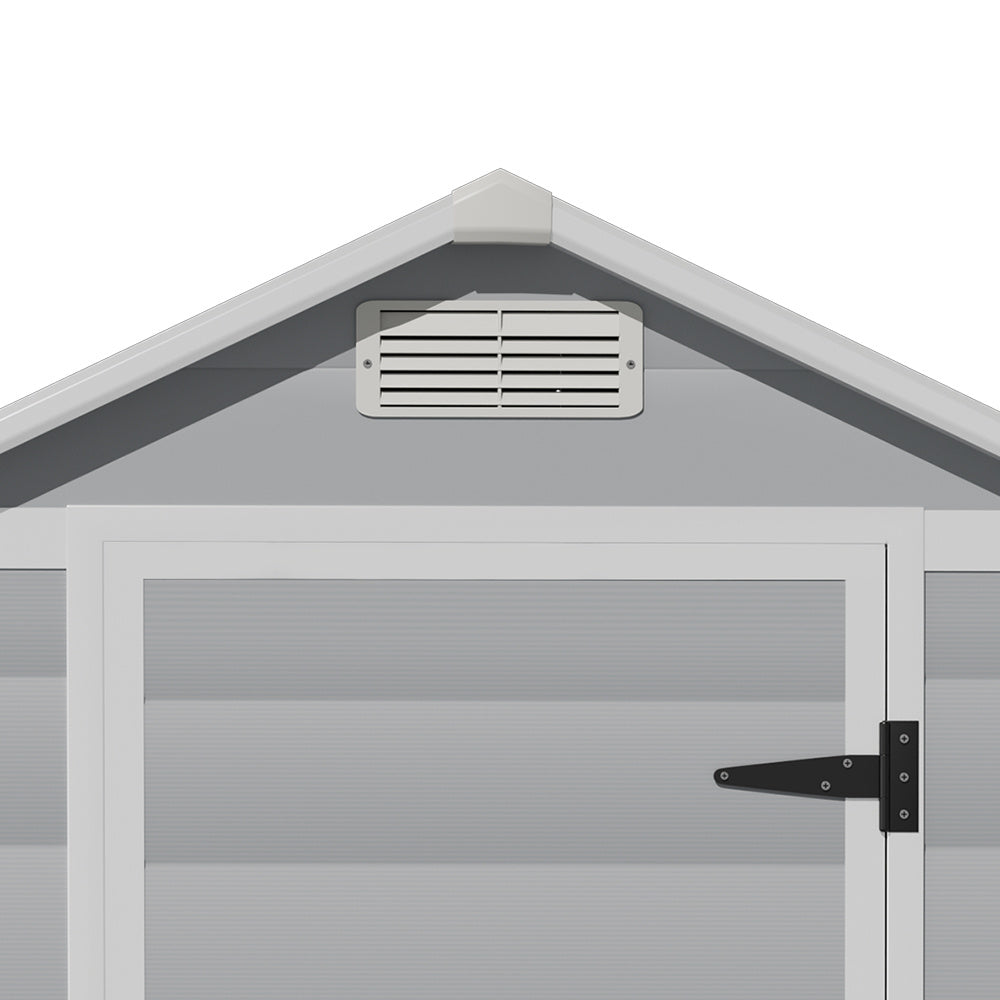 Grey Garden Plastic Storage Shed with Lockable Hinged Door