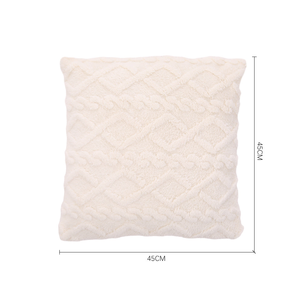 Milk White 45cm Plush Throw Pillow with Pillow Insert