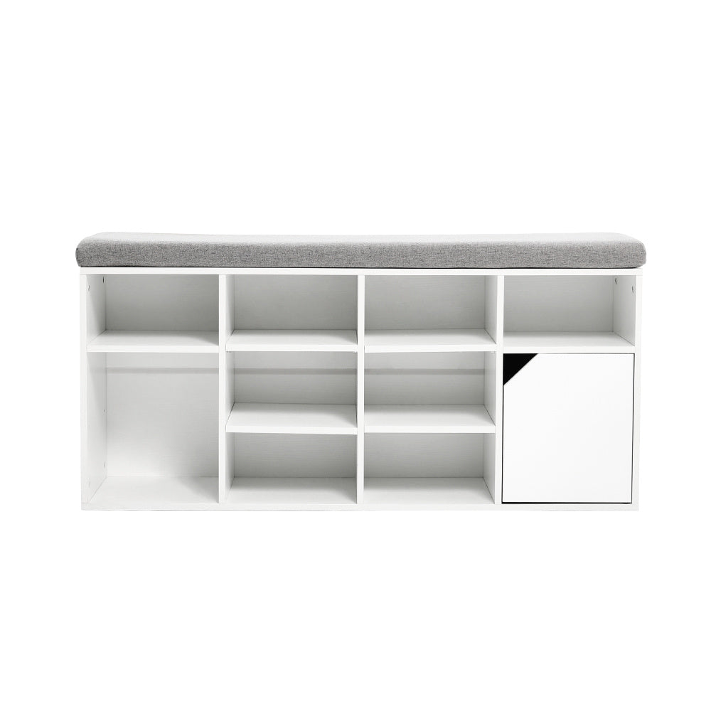 White Padded Shoe Storage Bench