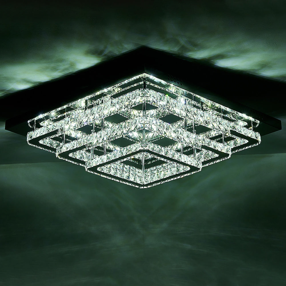 Modern LED Ceiling Light Crystal Lamp 70CM Cool White