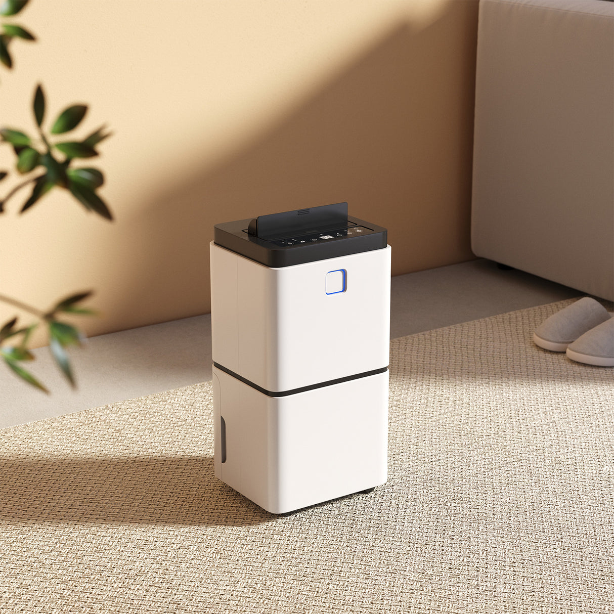 White 12L Dehumidifier with Wheels and WiFi