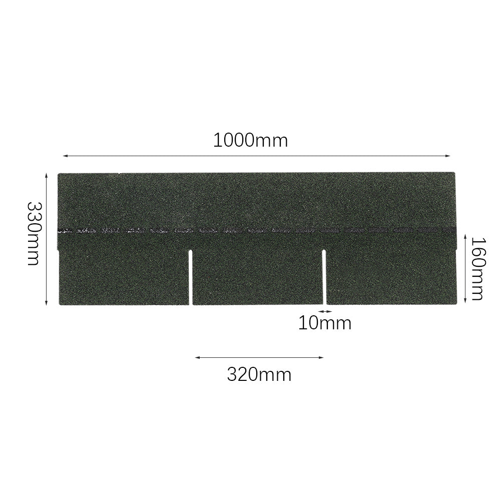 18 Pcs Self Adhesive Asphalt Shingles Bitumen Roofing Green