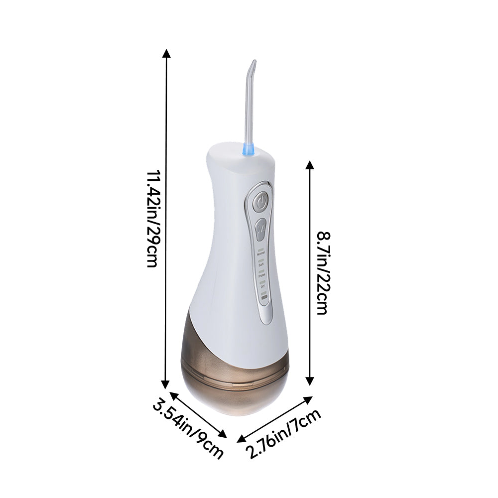Portable Cordless Water Flosser Oral Irrigator USB Rechargeable with 4 Replaceable Jet Tips