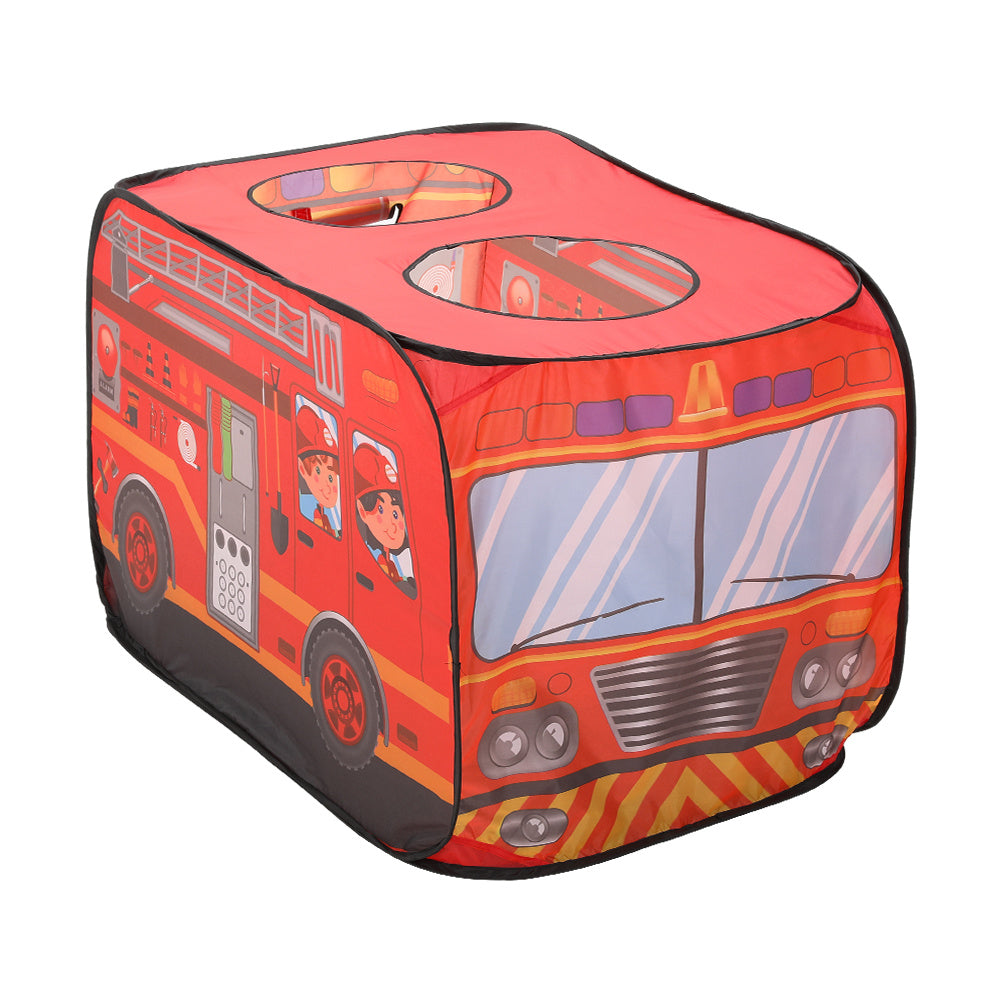 Red Fire Engine-Themed Play Tent with 2 Top Openings