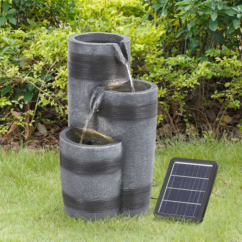3 Tier Bowl Outdoor Solar Powered Water Fountain Decor