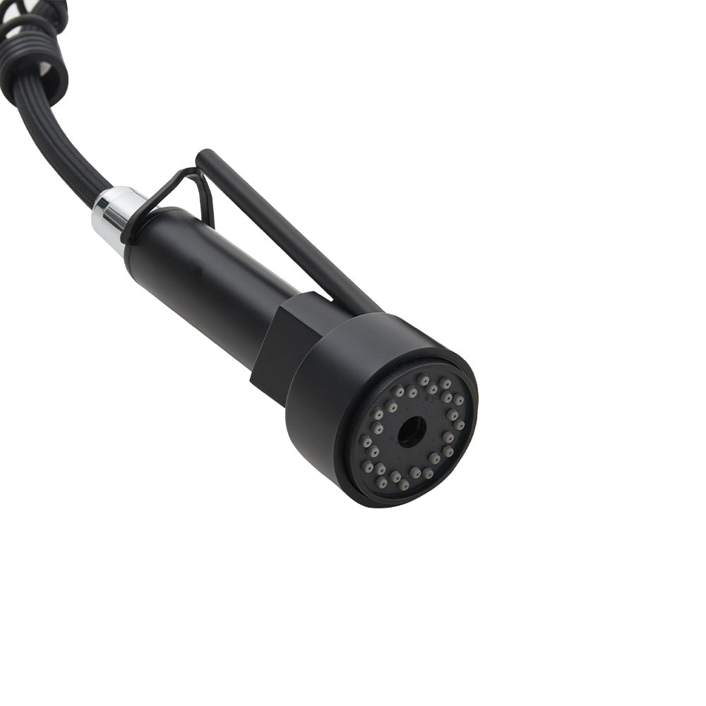 Black Stainless Steel Kitchen Faucet with Pull Down Spring Spout